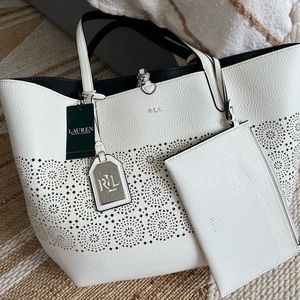 NWT Littlebury Reversible Lauren Ralph Lauren bag (white/black)